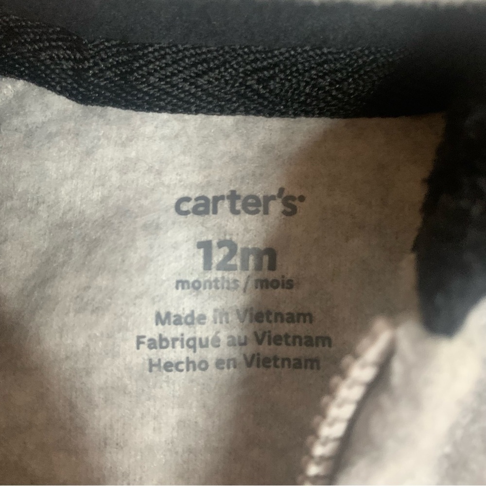 Carter's Penguin Hooded Footie - Black and Gray - Picture 4 of 6